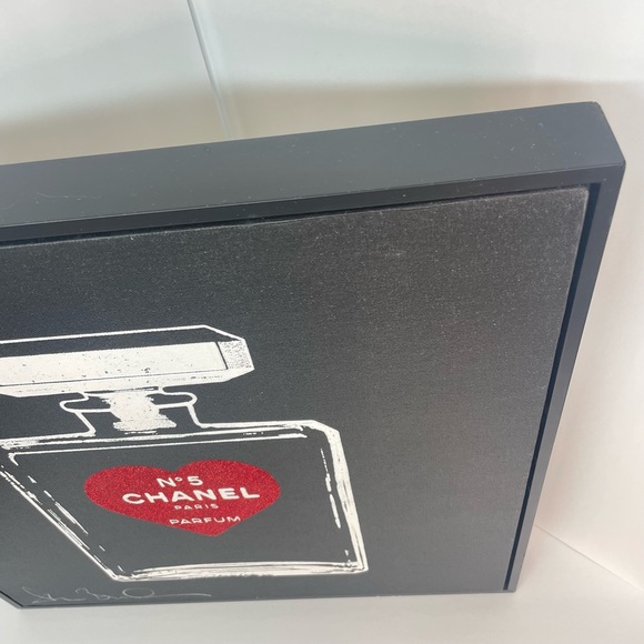 ‘I Love Chanel’ NO.5 Art Giclee Canvas Print Signed Shane Bowden Red Glitter 20” - Picture 8 of 16